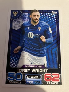 SPFL TOPPS  MATCH ATTAX 2022 - 23  CARD  DREY WRIGHT   ST. JOHNSTONE