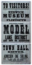 Large Railway Poster 19th Century Keswick Flintoft's Model Lake District Rare