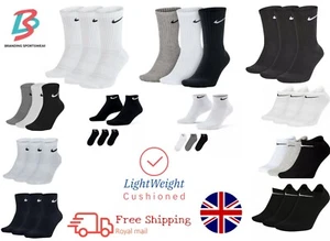 Nike Socks 3,6 Pairs Lightweight Crew Ankle No-show Men Women Sport Cotton Socks - Picture 1 of 65