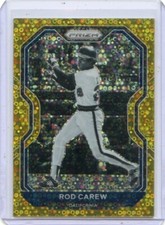 2021 PRIZM #99 ROD CAREW "GOLD DISCO PRIZM" #3/10 CALIFORNIA ANGELS 060923
