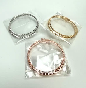 3 Pair Fashion Jewelry 2" Hoop Earrings for Sensitive Ears Women Girl Gift Box - Picture 1 of 4