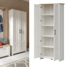 Slim Wardrobe Cabinet Hallway Coat Storage Hall Unit White Pine Oak Effect Loksa