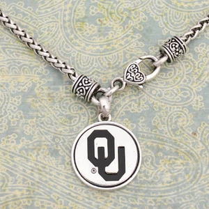 OKLAHOMA SOONERS SILVER LININGS NECKLACE 18" - Picture 1 of 1