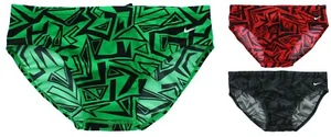 Nike Men's Swim Brief Angled Lanes Swimsuit Sport Swimwear TFSS0135 MSRP $40 - Picture 1 of 9