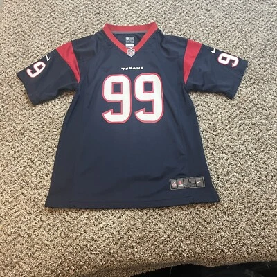 Camiseta deportiva Nike On Field Texans JJ Watt para hombre talla niños grande azul #99 NFL fútbol Foto 1 de 4