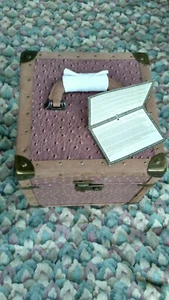 Markwins train Cosmetic case box suede  leather Trim  - Picture 1 of 12
