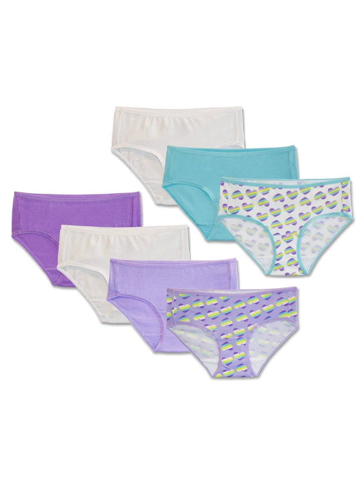 Fruit of the Loom Girls Assorted Color Breathable Hipster Underwear, 7 Pack - Image 1 of 1