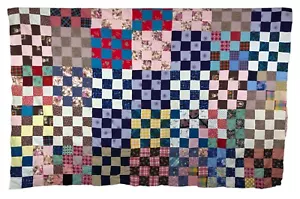 Hand Made 1970s Unfinished Patchwork Scrap Quilt Top Colorful 76 x 88" - Picture 1 of 17