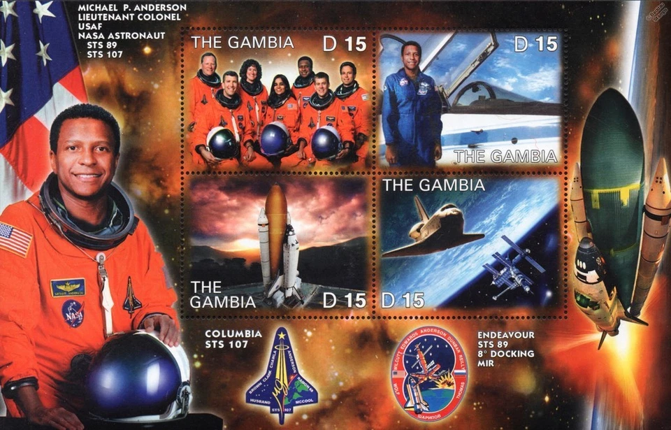 Michael P. Anderson: NASA STS-107 Space Shuttle COLUMBIA Astronaut Stamp Sheet - image 1 of 1