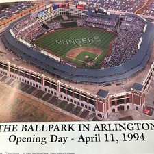 Ballpark in Arlington Opening Day Poster 4/11/94 - w/Texas Rangers 1994 Schedule