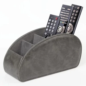 PU Leather Remote Control Holder – 5 Compartments for TV, AC, Media Remotes - Picture 1 of 6