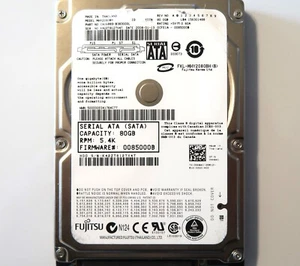 Fujitsu MHY2080BH CA06889-B38300DL 0CFE1A-0085000B 80gb Sata 2,5" HDD 01-2008 - Bild 1 von 1