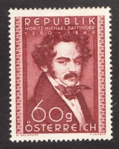 1950 Austria - Sc# 569 - 60g, Moritz Michael Daffinger, pittore. MH Cv$8 - Foto 1 di 1
