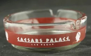 Vintage Caesars Palace Casino Las Vegas Rundglas Zigarette Aschenbecher rot KOSTENLOSER VERSAND - Bild 1 von 5