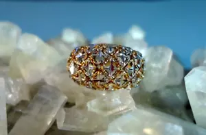 Solid 10K Yellow Gold Ring w/ 10K White Gold Stars, Signed, 2.55g, Size 7.25, - Picture 1 of 7