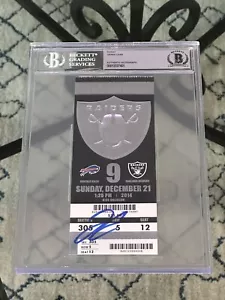 Derek Carr SIGNED Oakland Raiders Rookie Ticket! Rookie Auto BGS Las Vegas - Picture 1 of 3