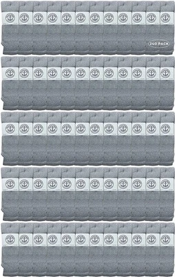 240 PK de calcetines tubo de algodón de 28 pulgadas para hombre, estilo árbitro, talla 10-13 gris liso Foto 1 de 4