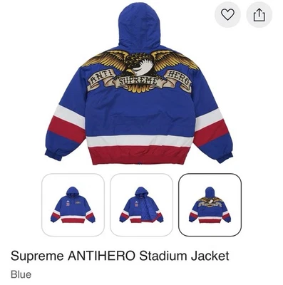 Supreme ANTIHERO Stadium Jacket Blue Large New FW25 - Image 1 of 3