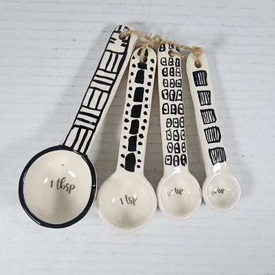 Measuring Spoons Ceramic Goldton With Element Design Farmhouse Cabin Country - Image 1 of 4