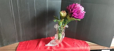 Schöner Kristallschuh / Glasstiefel / Vase / ca. 15 cm Hoch - Bild 1 von 4