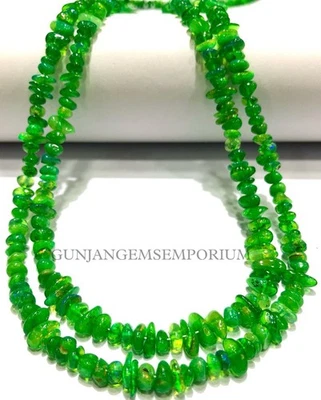 Ethiopian Green Opal Smooth Nugget Beads Natural Opal Green Opal Necklace - Image 1 of 4