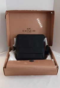 Coach Houston Map Bag F68015 nuova con etichette borsa messenger in pelle nera canna di fucile tracolla - Foto 1 di 24