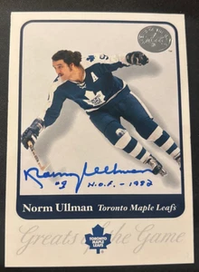 Norm Ullman 2001 2002 Fleer Greats of the Game signed autographed card Toronto - Picture 1 of 1