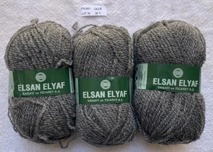 ELSAN ELYAF HAND KNITTING YARN 100% OLEFIN GREY 100GR BALLS LOT 14 # 9 - Picture 1 of 7