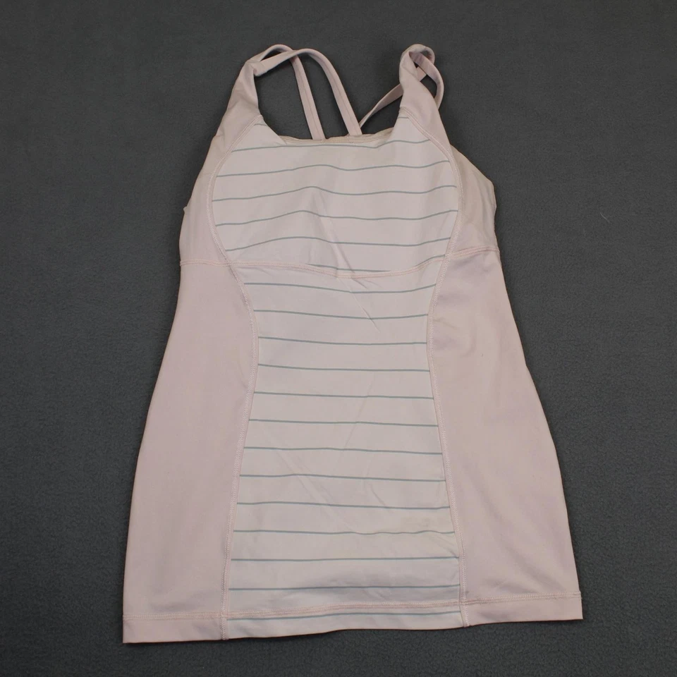Sujetador Lululemon Top Mujer Pequeño Rosa Tirantes Espalda Cruzada Integrado Tenis Yoga Gimnasio Foto 1 de 4