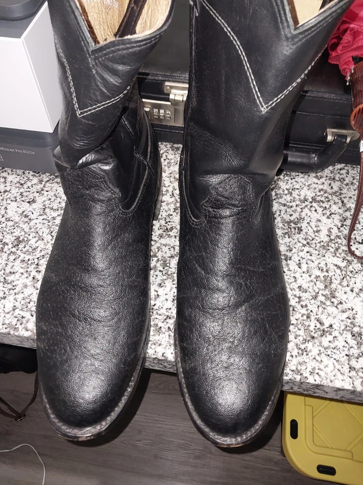 Botas Roper Larry Mahan "Enorme couro de tronco longo" Tamanho 12 E EM EXCELENTE ESTADO - Imagem 1 de 2