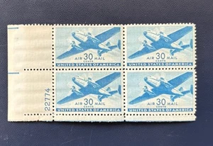 AIR MAIL #C30 Plate Block OF 4 NH OG Original FREE FREE SHIPPING - Picture 1 of 2