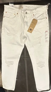 Pantalones de mezclilla Levis 511 para hombre 32x32 blancos ajustados elásticos desgastados nuevos con etiquetas - Imagen 1 de 9