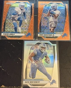 2024 Panini Prizm Detroit Lions Orange Laser + Silver Prizms *Lot of 3 w/ RCs* - Picture 1 of 2