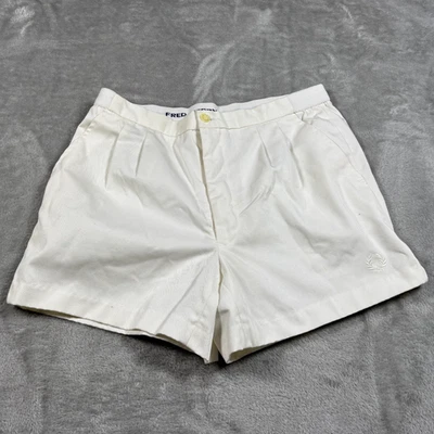 Pantalones Cortos Fred Perry De Colección Para Hombres 34 Blanco Tenis Preppy Cintura Elástica Hong Kong Foto 1 de 4