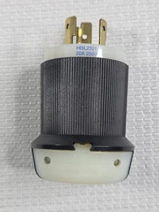 Hubbell HBL2321 InsulGrip Twist-Lock Stecker 20A, 250V 2-polig 3-adrig Erdung - Bild 1 von 3