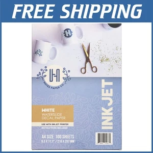 Bright White Waterslide Paper - Inkjet Printer Compatible - Picture 1 of 11