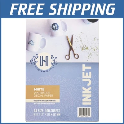 Bright White Waterslide Paper - Inkjet Printer Compatible - Image 1 of 4