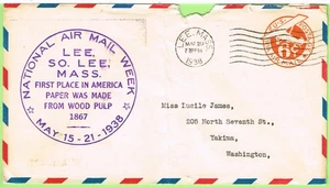 National Air Mail Week NAMW May  20 1938 Lee MA. - Picture 1 of 1
