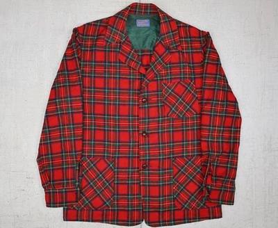Vintage Pendleton Virgin Wool Plaid Blazer Jacket Men's Large Red Blue Green - Image 1 of 4