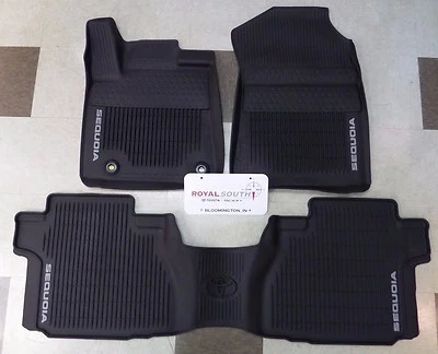 Revestimientos de piso de goma originales para todo tipo de clima Toyota Sequoia 2016-2022 8 pasajeros OEM Foto 1 de 4