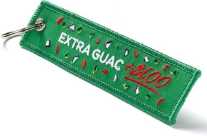 Extra Guac Green and White Fully Embroidered Keychain - Picture 1 of 4