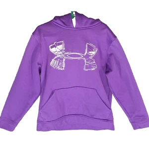 Under Armour Youth Medium Girls Purple Hoodie With Front Pouch & Storm Logo - Picture 1 of 7