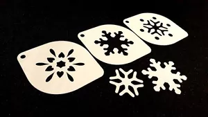 #6.1 3er Set Weihnachten Schablonen Schneeflocke Weihnachtsdekoration Fenster Schneespray - Bild 1 von 3