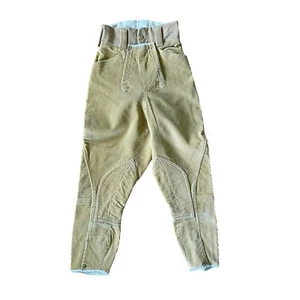 Pantalones de Pana Vintage Montar Jodhpurs Botón Mosca Amarillo Tostado Ecuestre Chic - Imagen 1 de 8