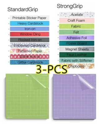 3-PCS Cutting Mat For Cricut Maker Explore Air Air 2 Vinyl Fabric Variety Grip N - Image 1 of 4