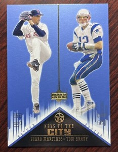 2002-2003 UD Superstars Tom Brady/Pedro Martinez Keys To The City Insert K5 HOF