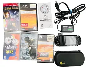 Sony PSP 2001 Console Black INC 6x Games, MC & Charger - NO BATTERY - US - READ - Picture 1 of 17