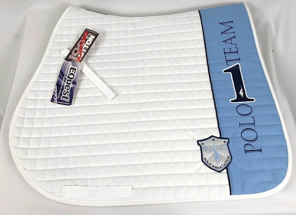 EQuest Schabracke  - Cotton Quattro - VS - weiß marine hellblau - Bild 1 von 1