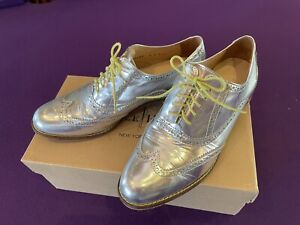 cole haan skylar oxford argento mir Silver Metallic Flat Shoe Ladies 8