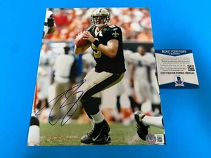 Foto 8x10 firmada por Drew Brees Saints de la corte NFL Beckett certificado de autenticidad BAS - Imagen 1 de 2